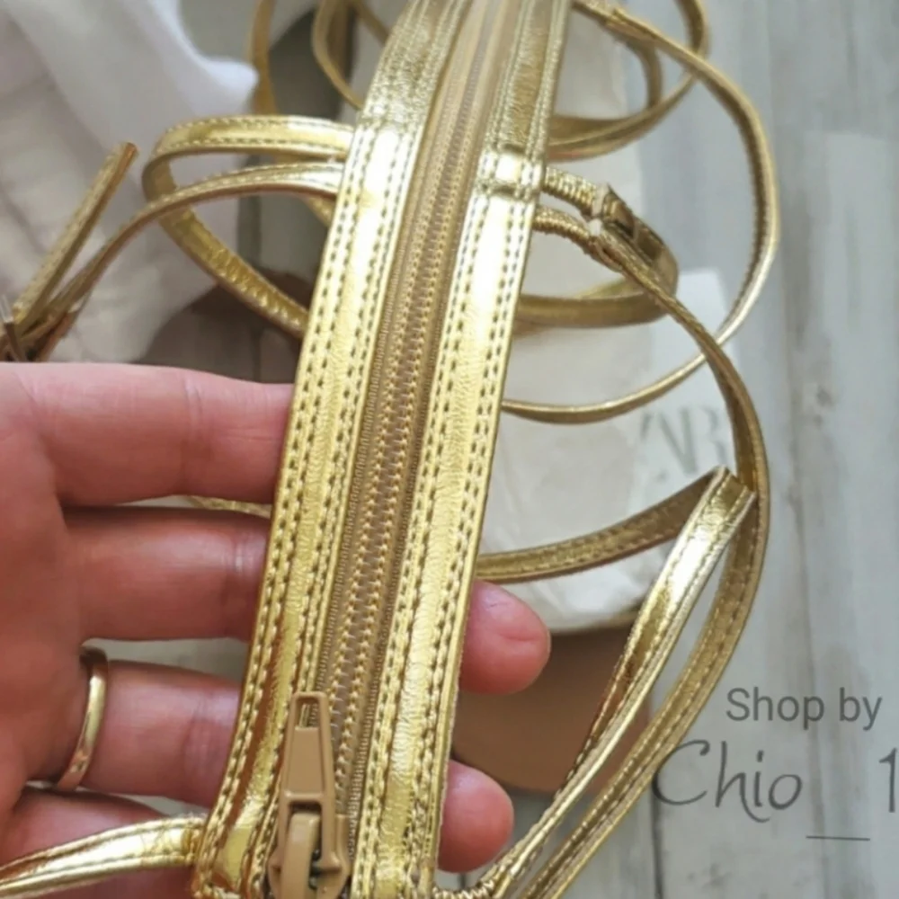 ZARA  MULTI STRAP FLAT SANDALS with buckle detail bloggers favorite - Picture 9 of 12